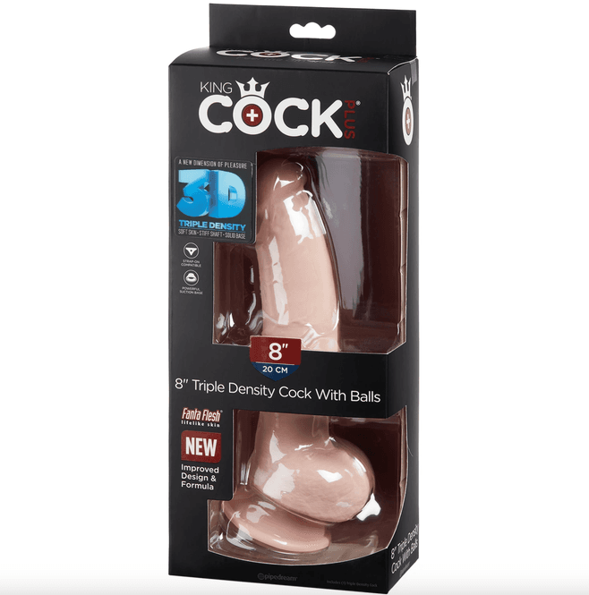 Hovedbilde King Cock Plus triple density dildo med pung 24 ...