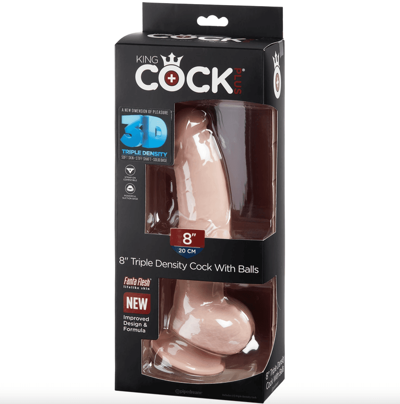 King Cock Plus triple density dildo med pung 24 cm