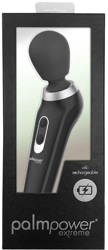 Palmpower Extreme – svart, kraftfull uppladdningsbar wandmassager